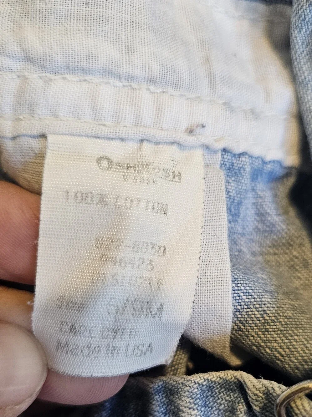 Vintage Baby Denim OshKosh B'Gosh Vestbak 6-9mo 100% Cotton Made In USA